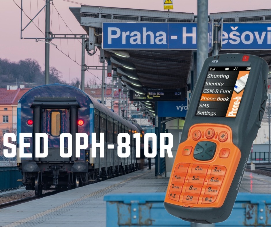 Odolný mobilní telefon SED OPH-810R pro drážní sítě GSM-R