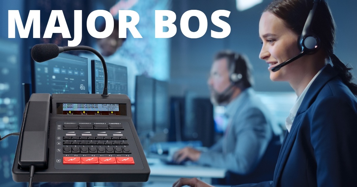 Dispečerské řešení MAJOR BOS využívá technologii VoIP a nabízí dálkové řízení až 8 základnových radiostanic DMR nebo TETRA